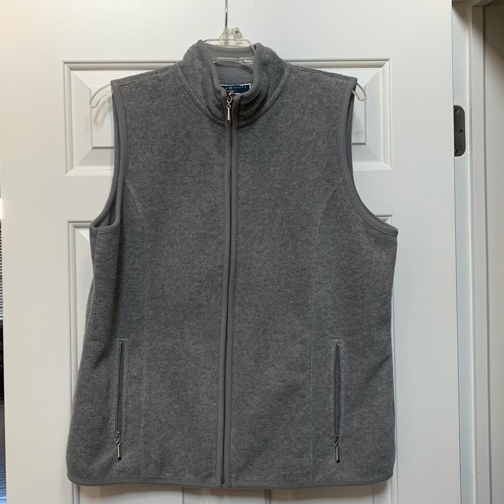 Karen Scott Gray fleece vest
